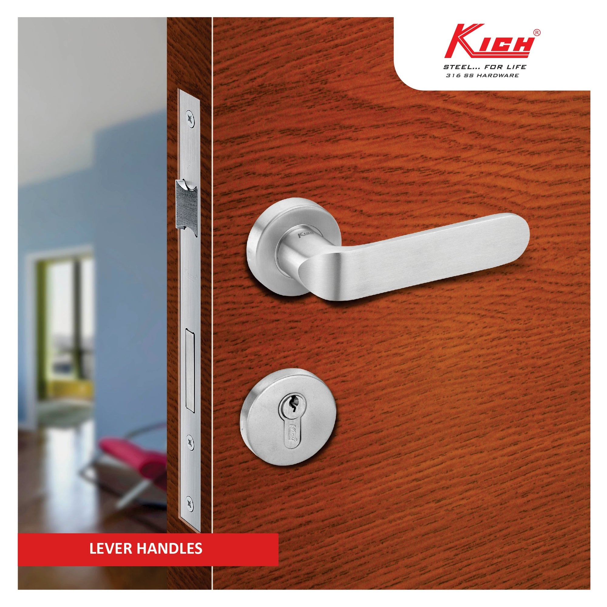 Elegant Kich Lever Handles by M. M. Noorbhoy & Co - High-quality handles for a refined touch to your doors and cabinets.