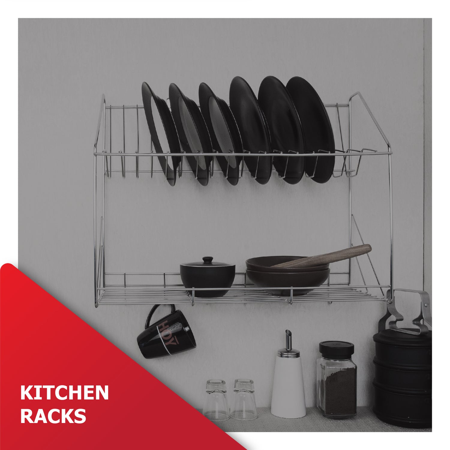 Premium kitchen racks by M. M. Noorbhoy & Co - Durable and stylish storage solutions for a well-organized kitchen.