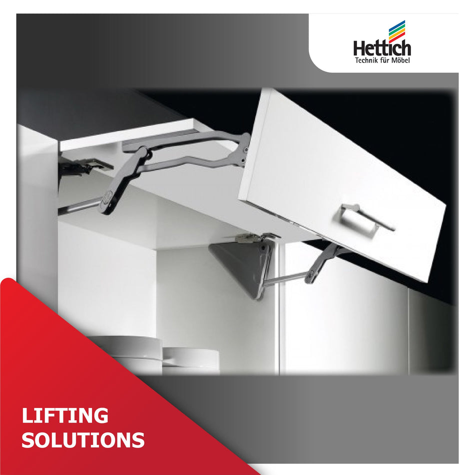Hettich Lifting Solutions: Enhance furniture functionality with effortless lifting mechanisms and ergonomic design.