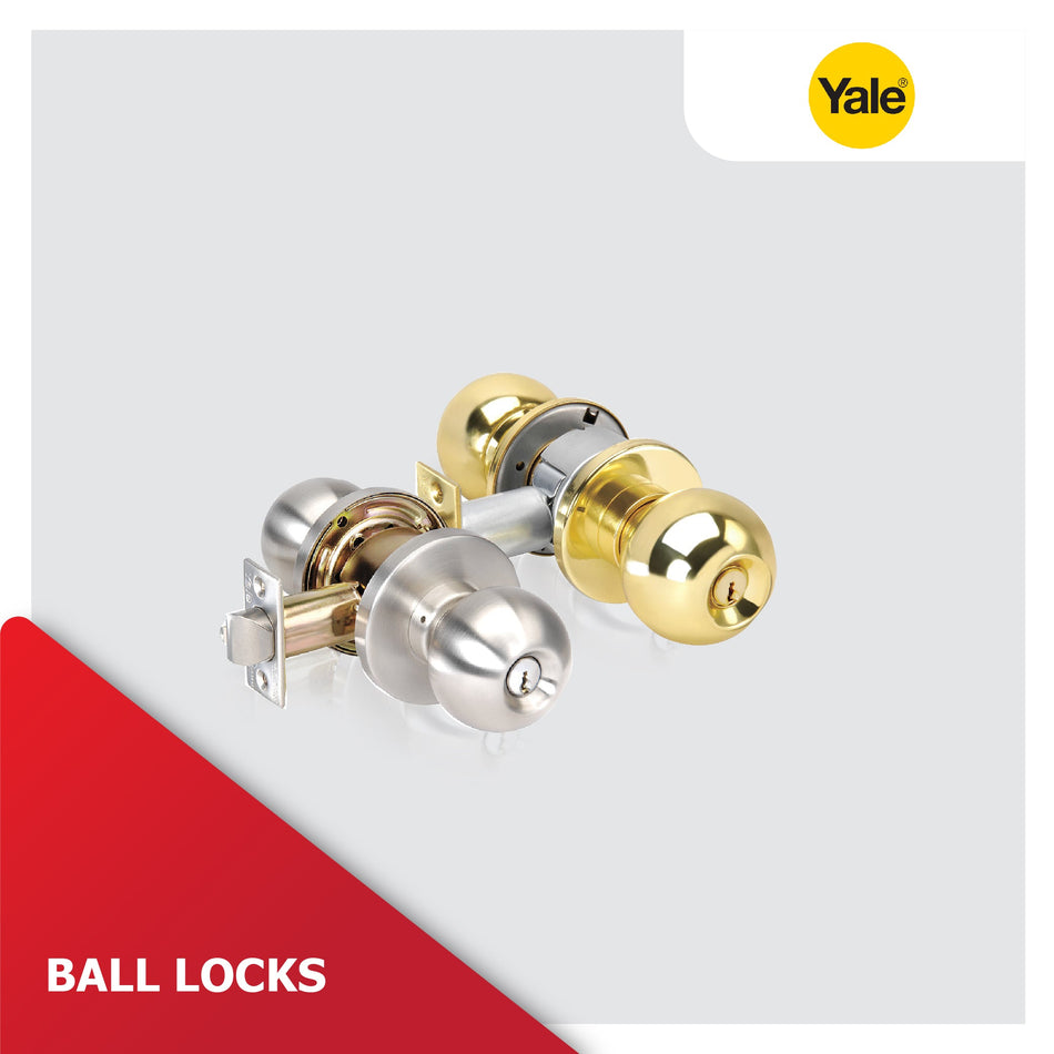 Yale Ball Locks - A close-up image of a Yale ball lock, showcasing its sturdy construction and key-operated mechanism.