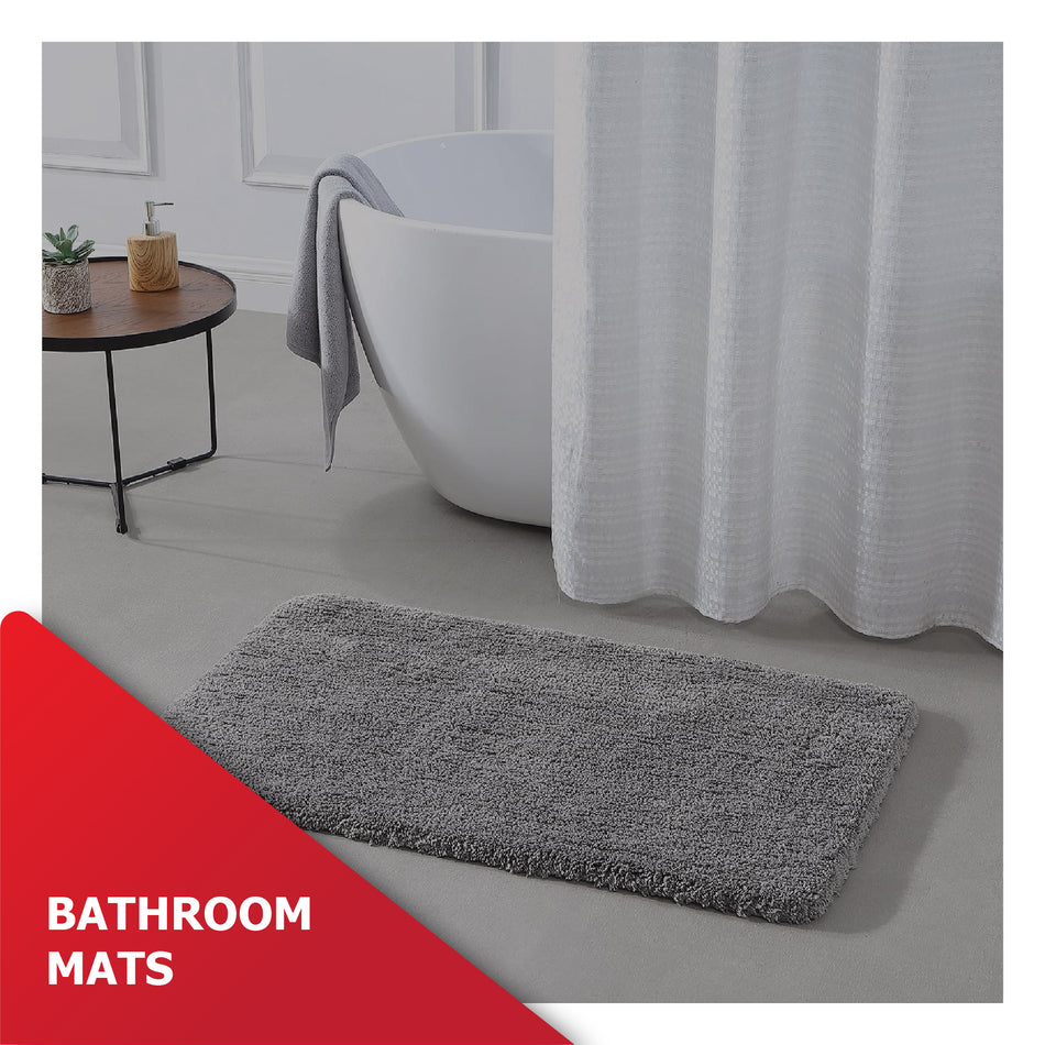 Non-slip absorbent bathroom mat for tiled floors