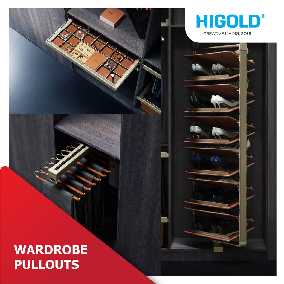 Higold wardrobe pullouts - optimize your wardrobe space with stylish and functional storage solutions.