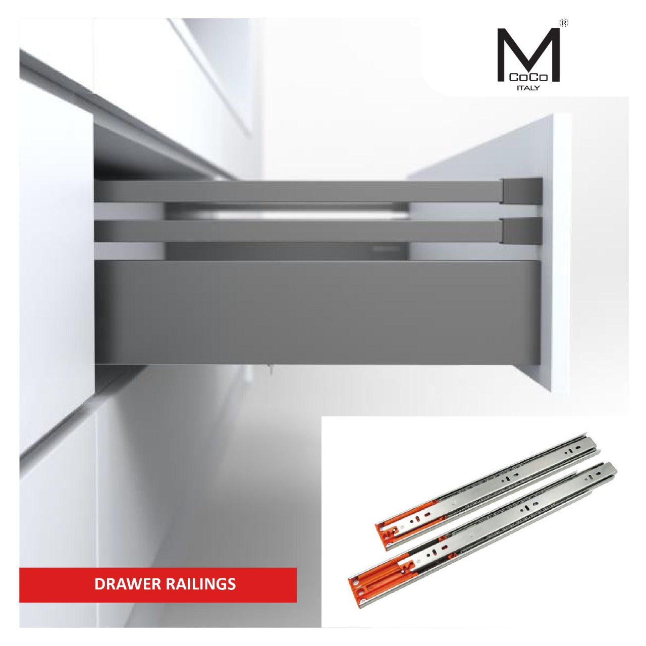 Mcoco Drawer Railings - High-quality railings for smooth and reliable drawer movement.