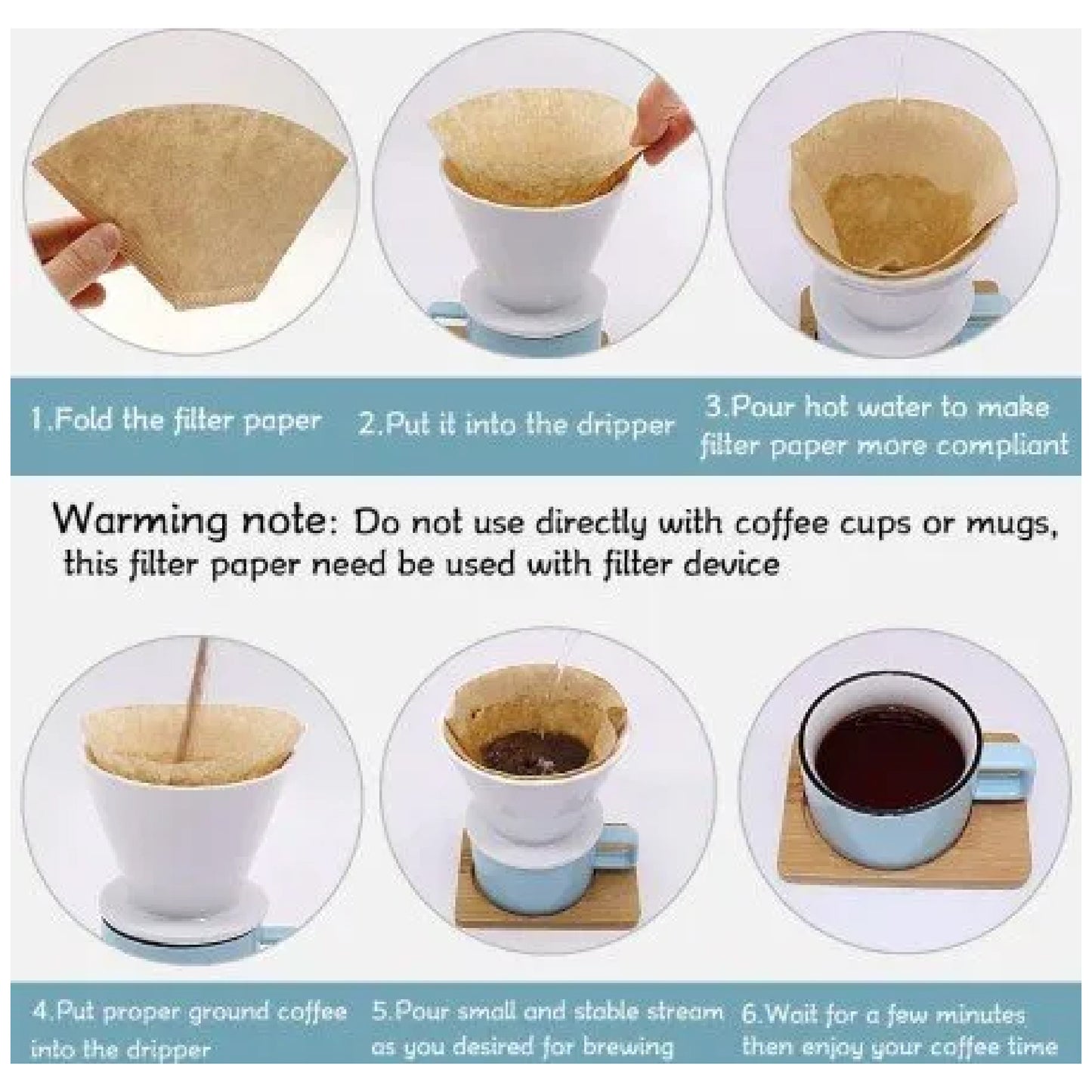 KitchenCraft Coffee Filter Unbleached - PAPFILUB