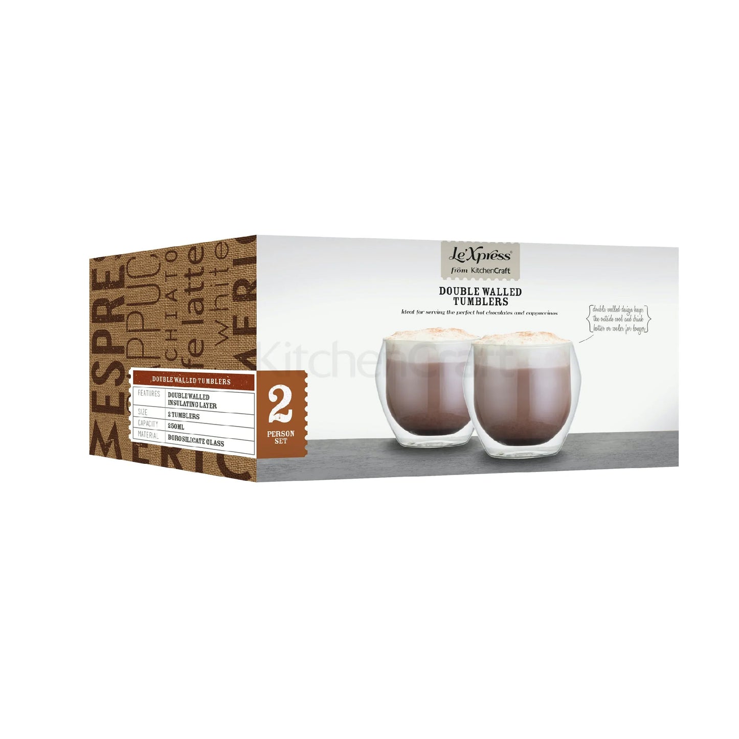 KitchenCraft Double Walled Glass Tumblers - KCLXDWTUMB