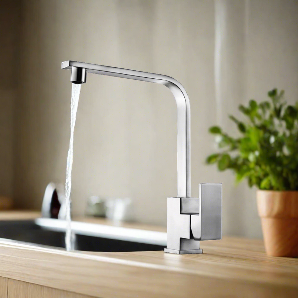 Mcoco Tap Water Faucet Mixer With Flexible Cable Brush Stainless Steel- BW7027SS
