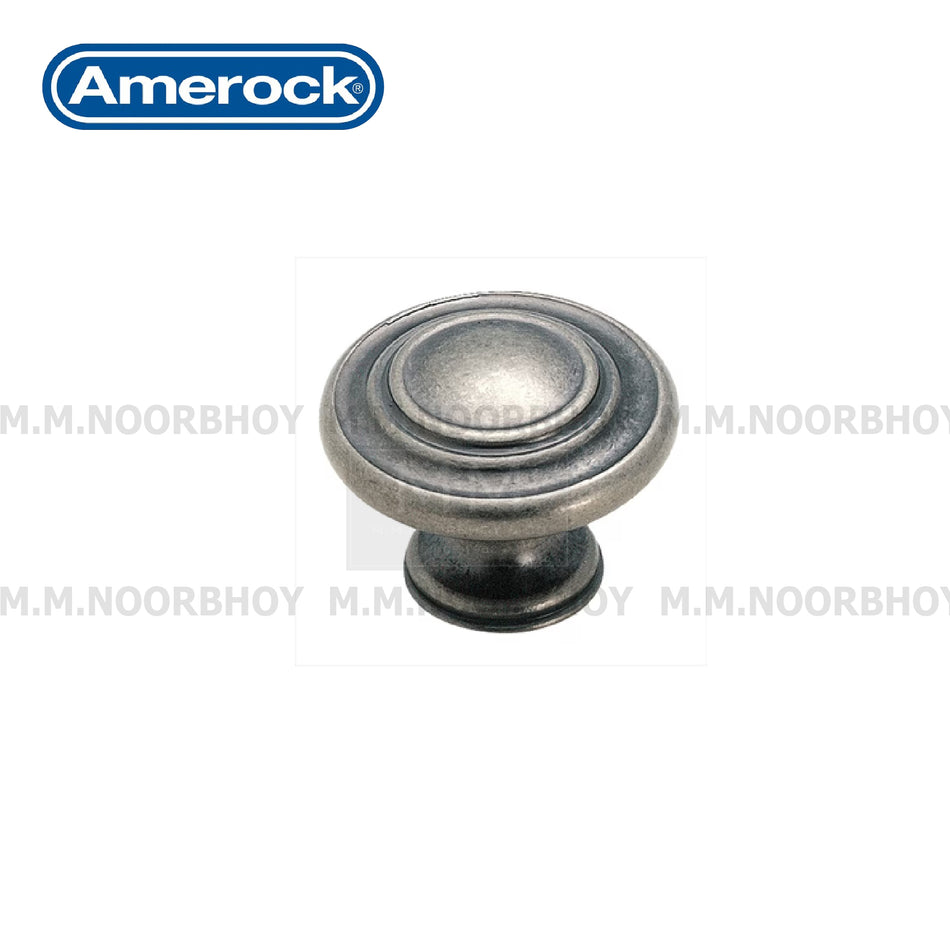 Amerock Zinc Cabinet Knob (1-5/16Inch) Stain Nickel and Weathered Nickel Finish Each – ARCB6851