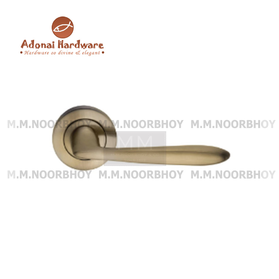 Adonai MAB Finish Brass Lever On Rose with Escutcheons Pair - ADN2005MAB