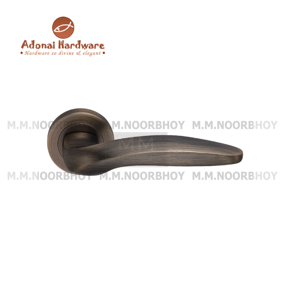 Adonai MAB Finish Brass Lever on Rose with Escutcheons Pair - ADN8031