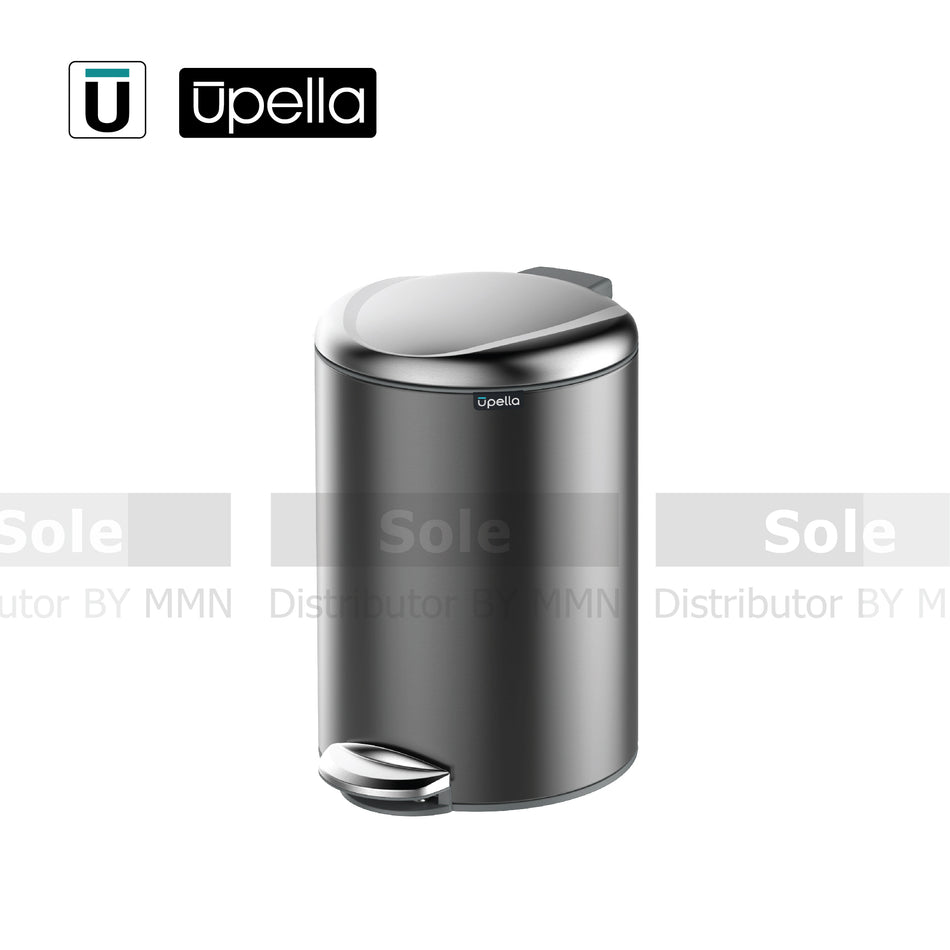 Upella Pedal Waste Bins, 5L, and 9L, in Mint Green and Bermu Mountain Grey, each with an SS colored lid - BERMU