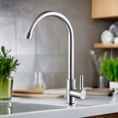 Mcoco Tap Cold Water Faucet Brush Mixer With Flexible Cable Stainless Steel Finish - BW5004SS
