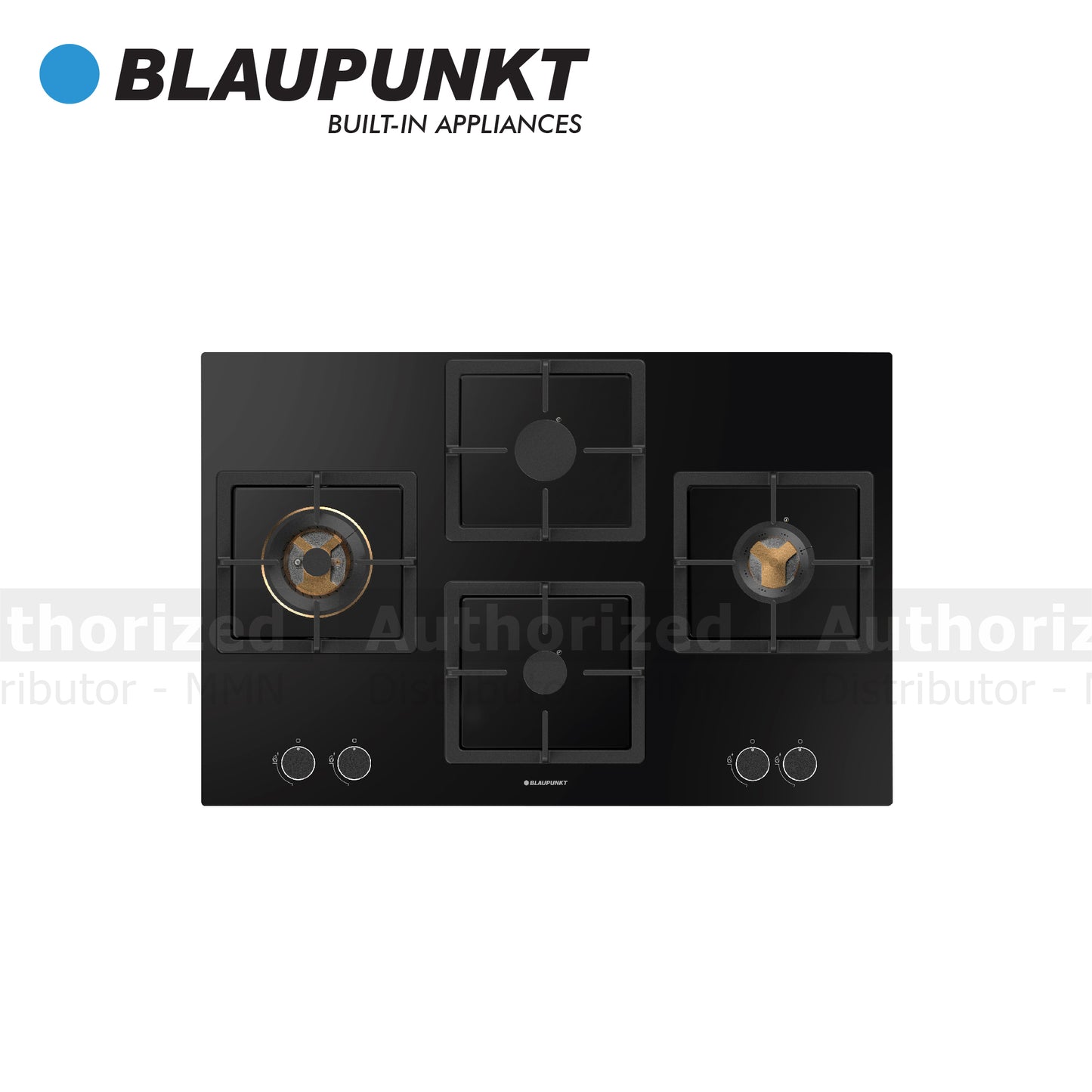 Blaupunkt Gas Hob with 4 Burner, Dimension 8.07x77.0x51.0cm, 76cm, කළු - BLAU5GH75BB490