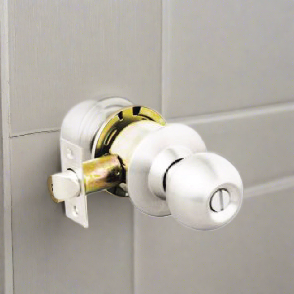 Yale Bathroom Ball Lock 60mm , Satin Steel - CA5122PRSS