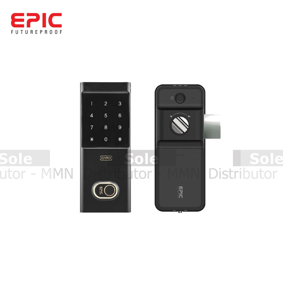 EPIC Smart Digital Door Lock with RFID Card, Fingerprint, Pin Number, Bluetooth, BLE Built-in Wi-Fi Bridge Optional Set - ES-F501D/Black