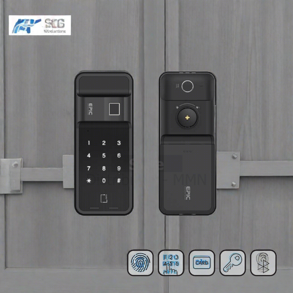 Epic Digital Verticle Rim Lock For Gate With 5 Way Open Option Black Colour - ES-FF730G