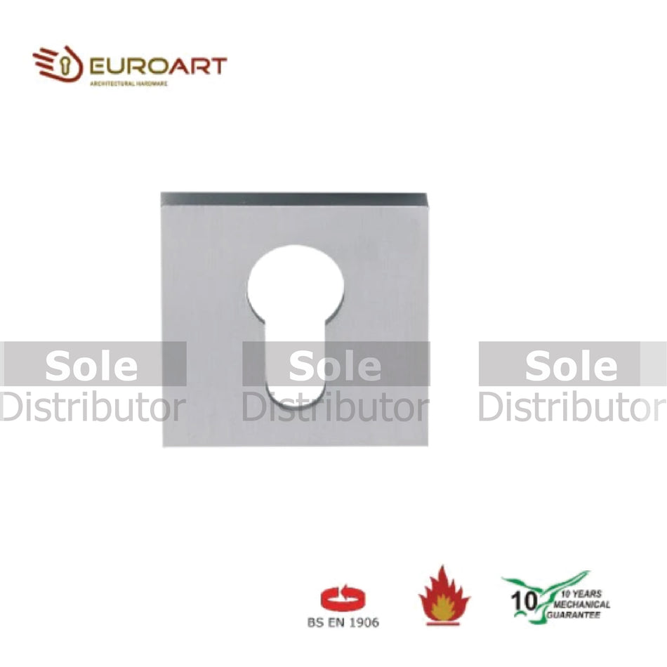 EuroArt Profile Square Escutcheon , SSS , MAB , BL/PVD ,PB/PVD & SB/PVD Finish- EES601