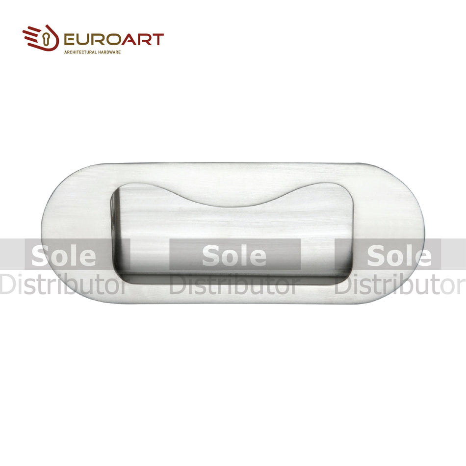 EuroArt Round Flush Handle , 150x60mm , SSS & MAB Finish- FPS291