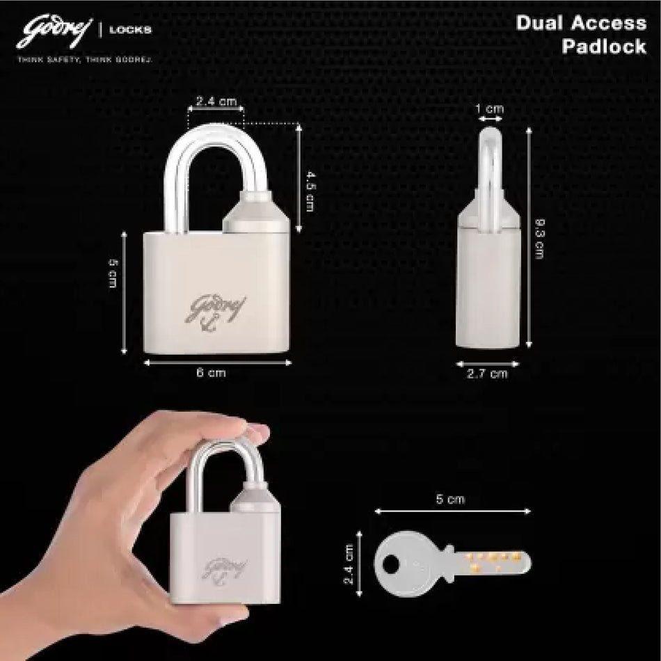 Godrej Padlocks Double Ball Dual Access UL 2K with ultra Key - GOD7395-SD00154
