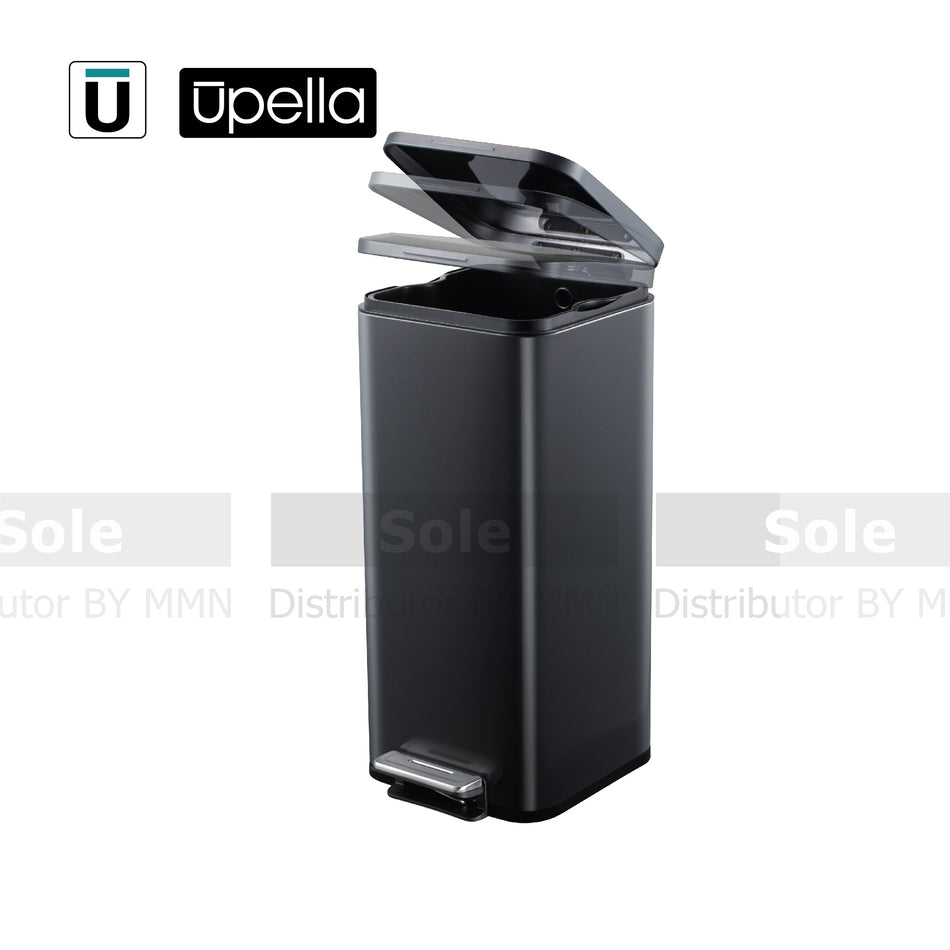 Upella Hauser Waste Bin Stainless Steel Black Color Each - HAUSER