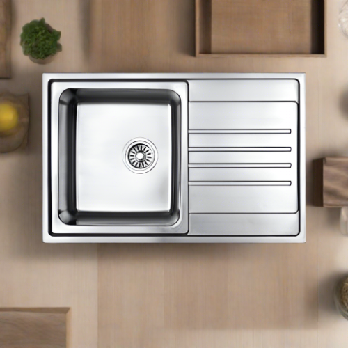 Mcoco Kitchen Sink Single Bowl Left & Right Side With Drain Board Stainless Steel - HB7901