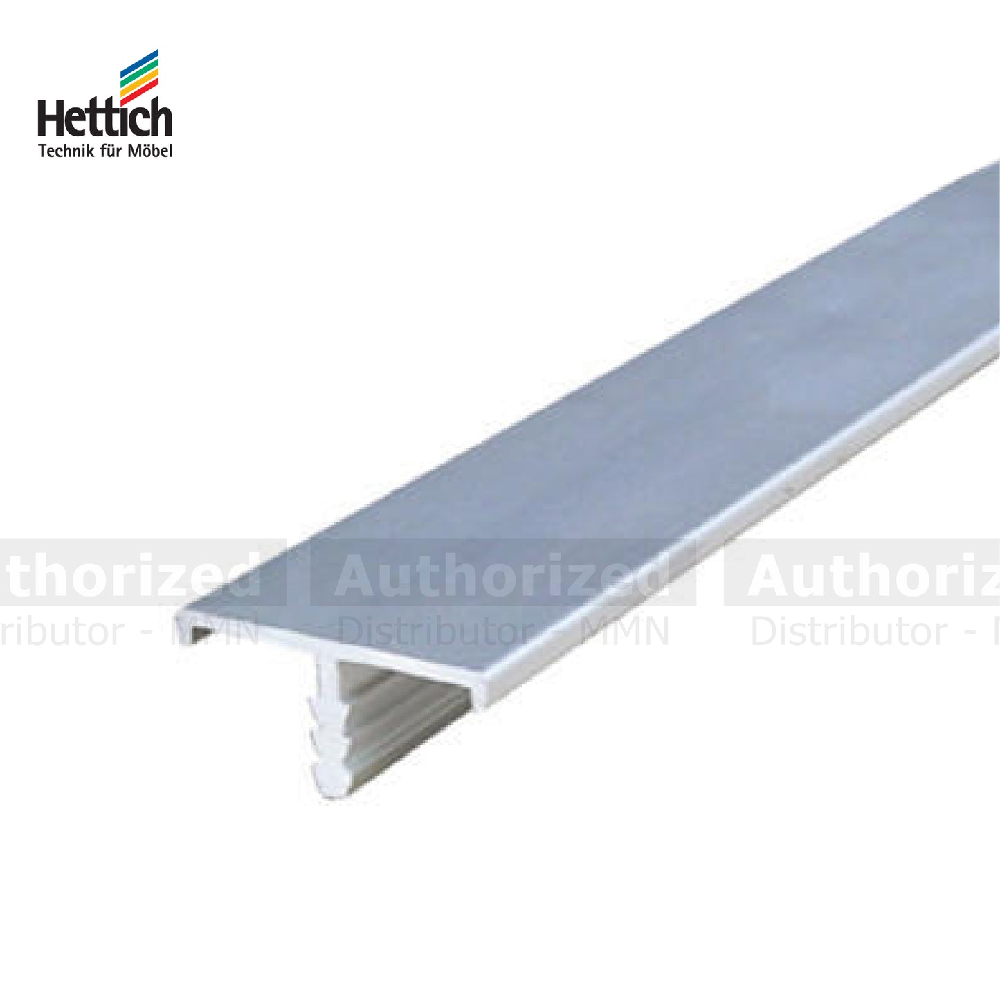 Hettich Edge Profile T වර්ගය, දිග 3000mm, ඇලුමිනියම් සහ මල නොබැඳෙන වානේ නිමාව- HT914814100 / HT914814000