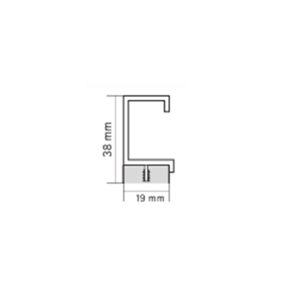 Hettich Seveso Handle Height 38mm for 19MM thickness & Legnth 2400MM SA-Finish Each - HT1161200