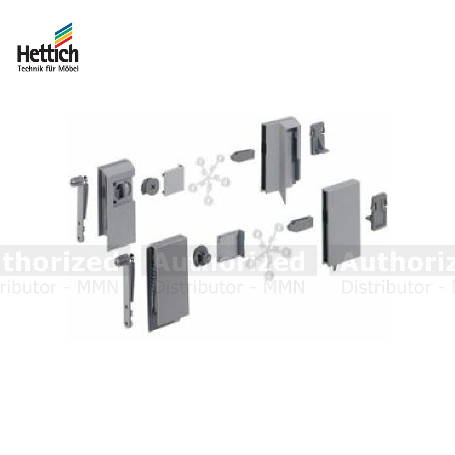 Hettich InnoTech Atire DesignSide Adapter, Nominal Height 144mm, Dark Grey - HT919631900