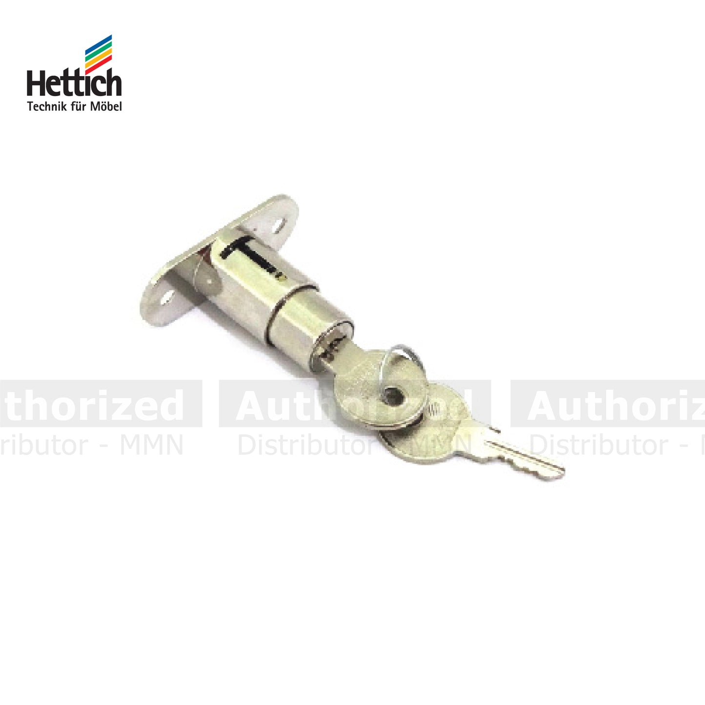 Hettich Push Lock, 32 සහ 22mm 200 KC ප්රධාන යතුර සමඟ, නිකල් ප්ලේටඩ් - HT918061300 / HT918273200