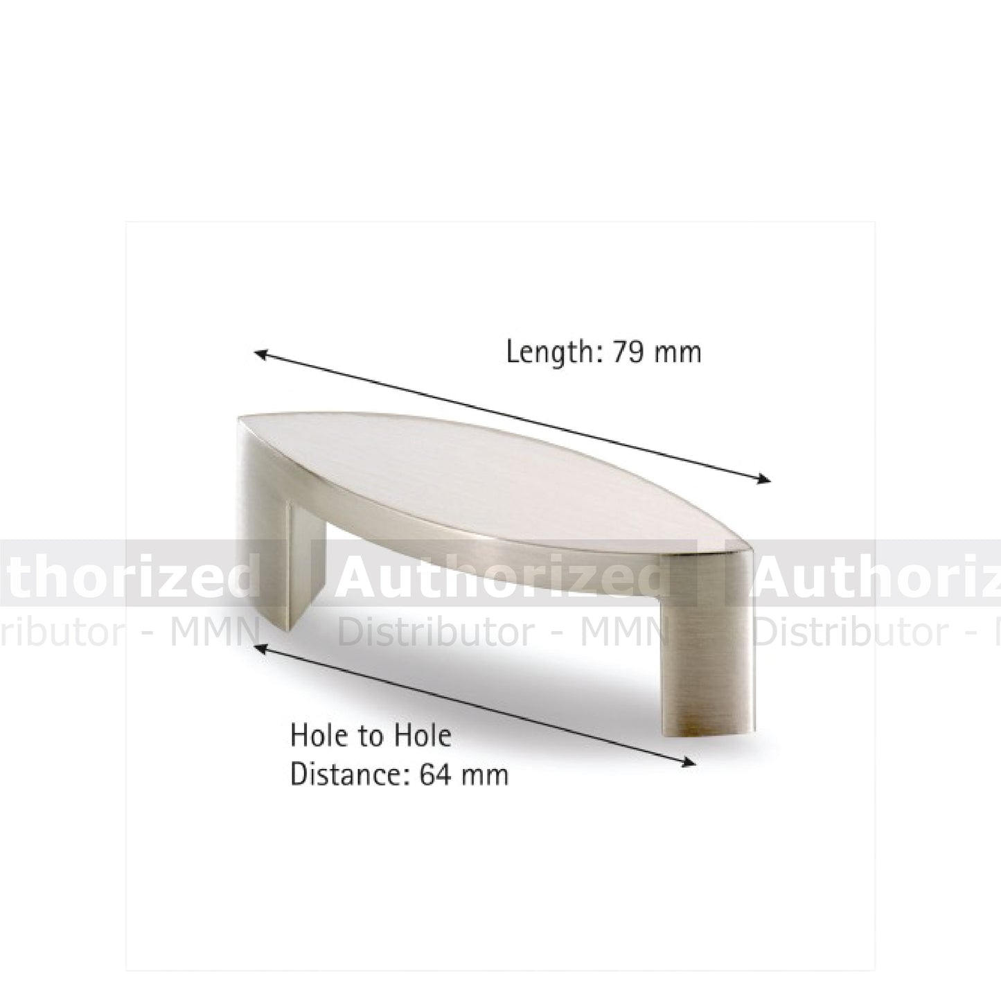 Hettich Nago Zinc Stainless Steel Look Handle - HT9113676