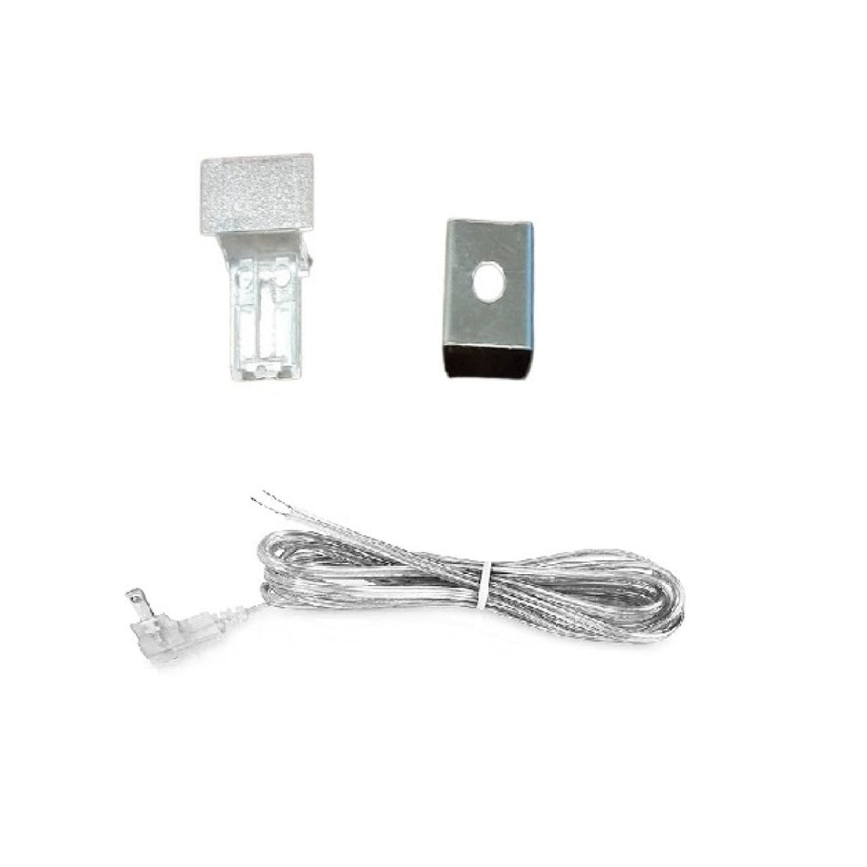 Mcoco L1001 End Cap, Bar Fixing Clip & 2m Power Suppliy Wire for Recessed Led Profile Set - MCOACC1001
