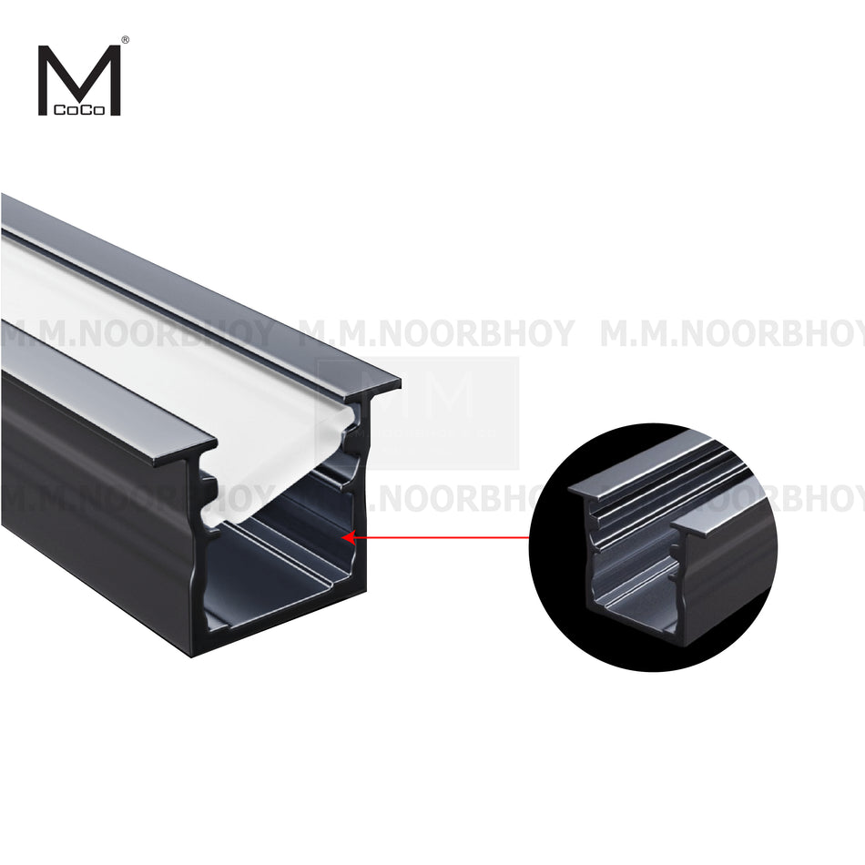 Mcoco L1001 Aluminium Recessed Profile Length 3mtr Iron Grey Color Each - MCOLBAR1001