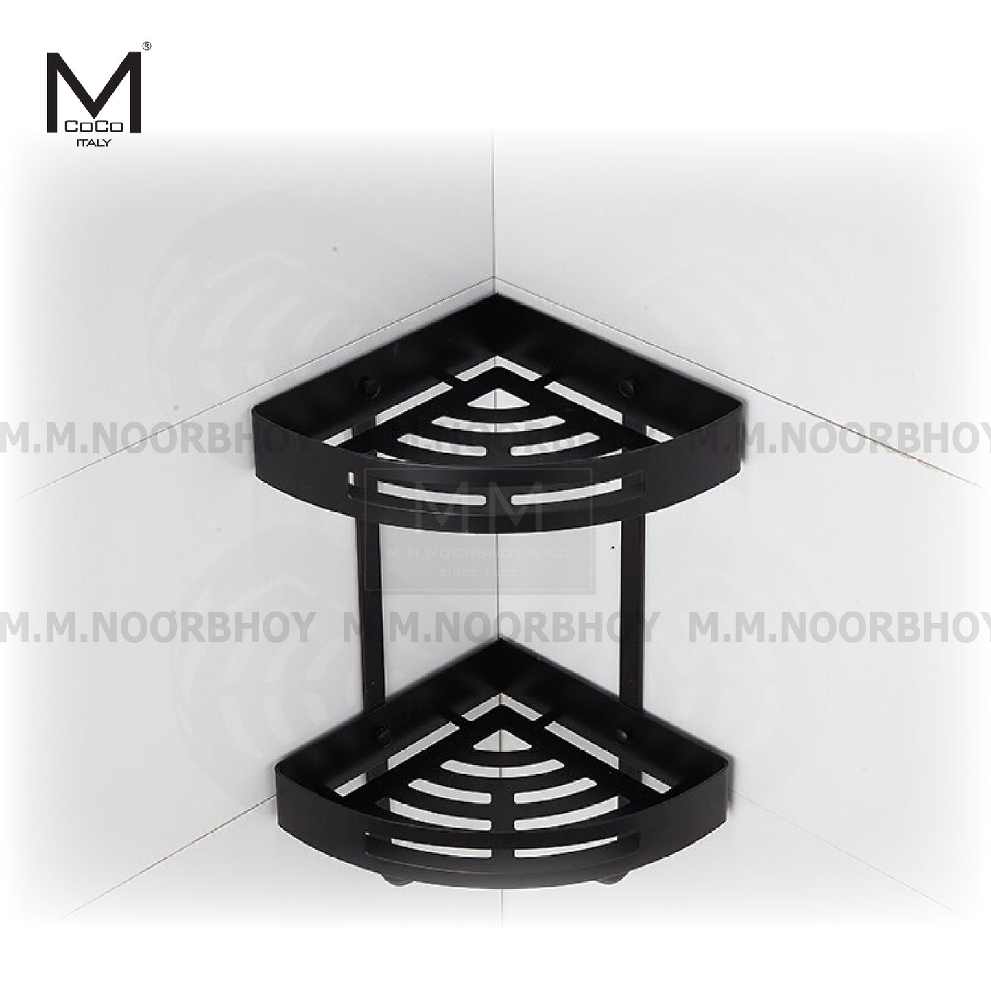 Mcoco Bathroom Corner Rack , Matt Black Finish - MCO219BLKCR(C)