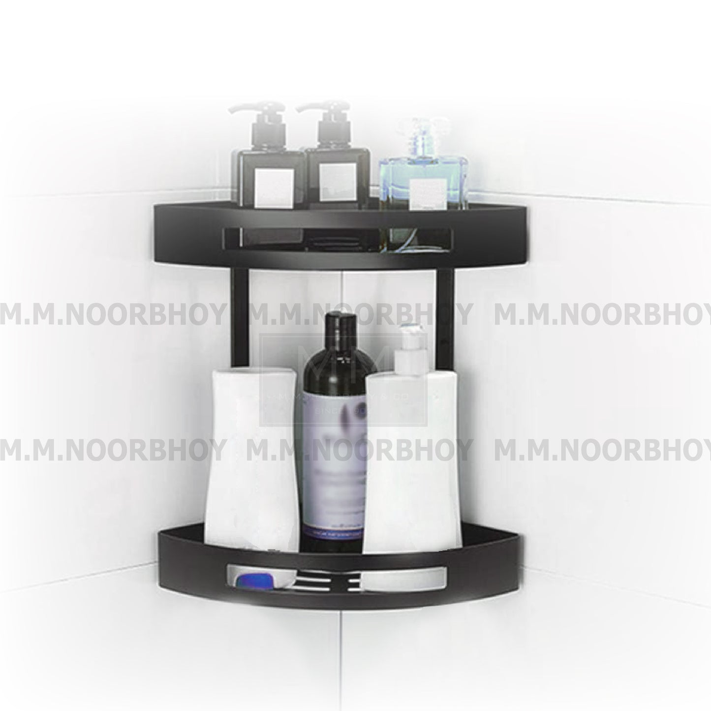 Mcoco Bathroom Corner Rack , Matt Black Finish - MCO219BLKCR(C)