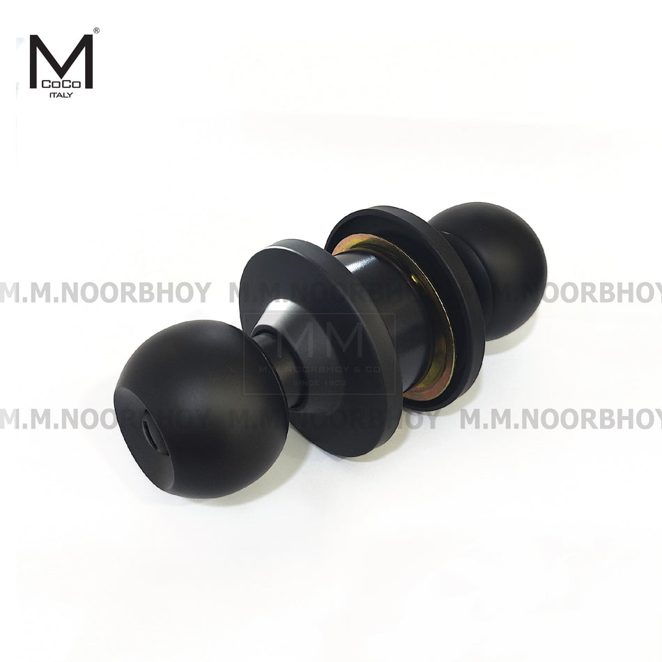 Mcoco Tubular Lock for Bathroom Door No Key Black Finish SS304 - 587BK-SS304