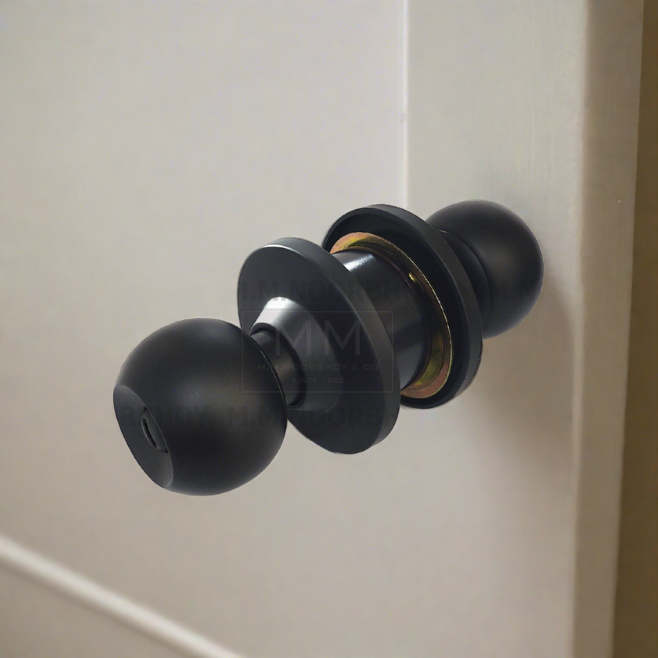 Mcoco Tubular Lock for Bathroom Door No Key Black Finish SS304 - 587BK-SS304