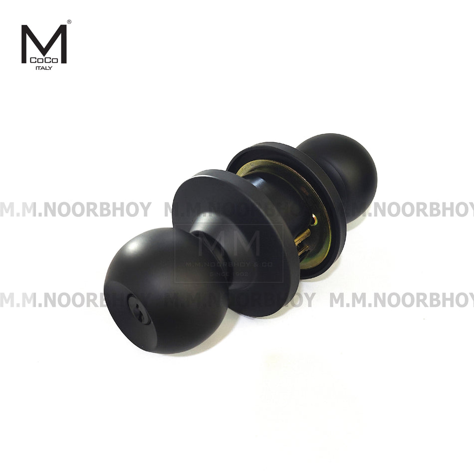 Mcoco Tubular Lock for Bedroom Door with Key Black Finish SS304 - 587ET-SS304