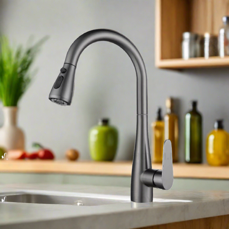 Mcoco SS304 Kitchen Pullout Mixer Faucet Grey 43.5x23x10.5cm Each - FU-3088GY
