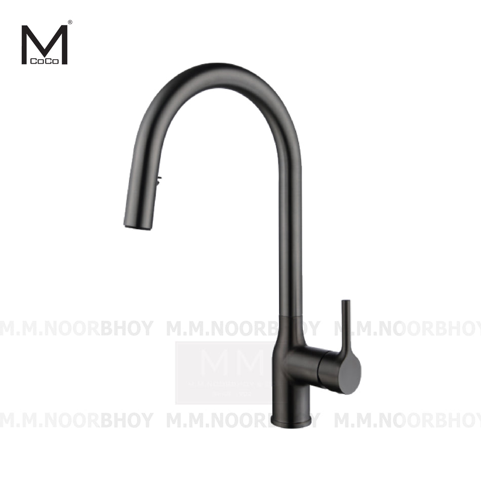 Mcoco Kitchen Pullout Mixer Faucet Grey and Matte Black 41.7x9.5x21.5cm Each - Yt-2108