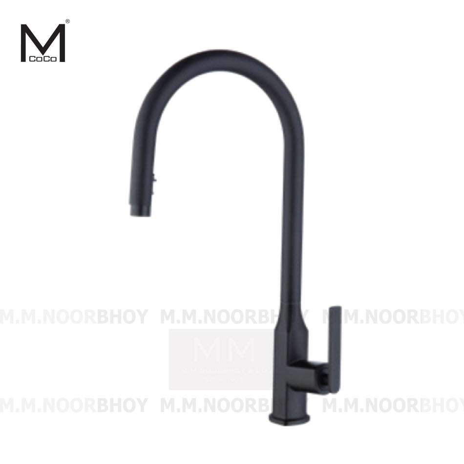 Mcoco Kitchen Pullout Mixer Faucet Gold and Matte Black 44.7x9.5x21.5cm Each - YT-4108