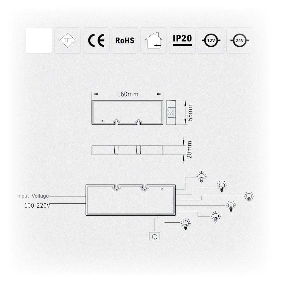 Mcoco Led Power Supply 35W (SIZE: L160 X W55 X H20mm) - A006