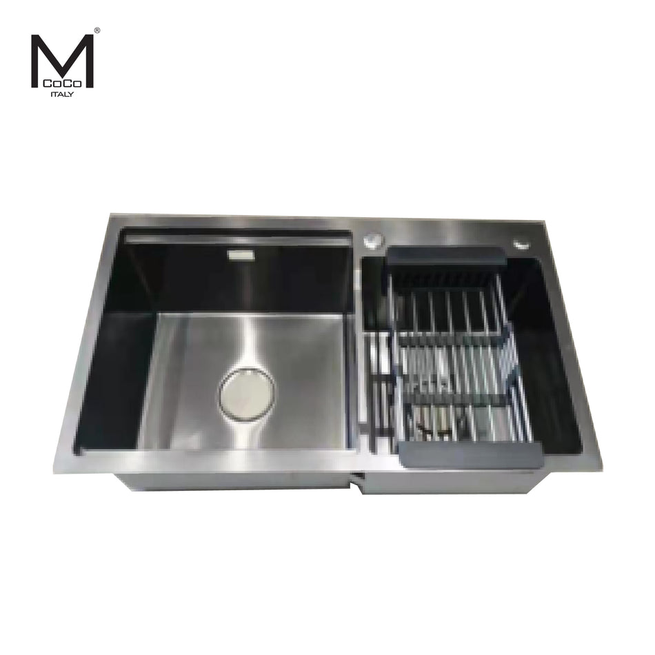 Mcoco Sink Square Double Bowl Dimension 800x450x200mm Stainless Steel Finish - MCO8045SS