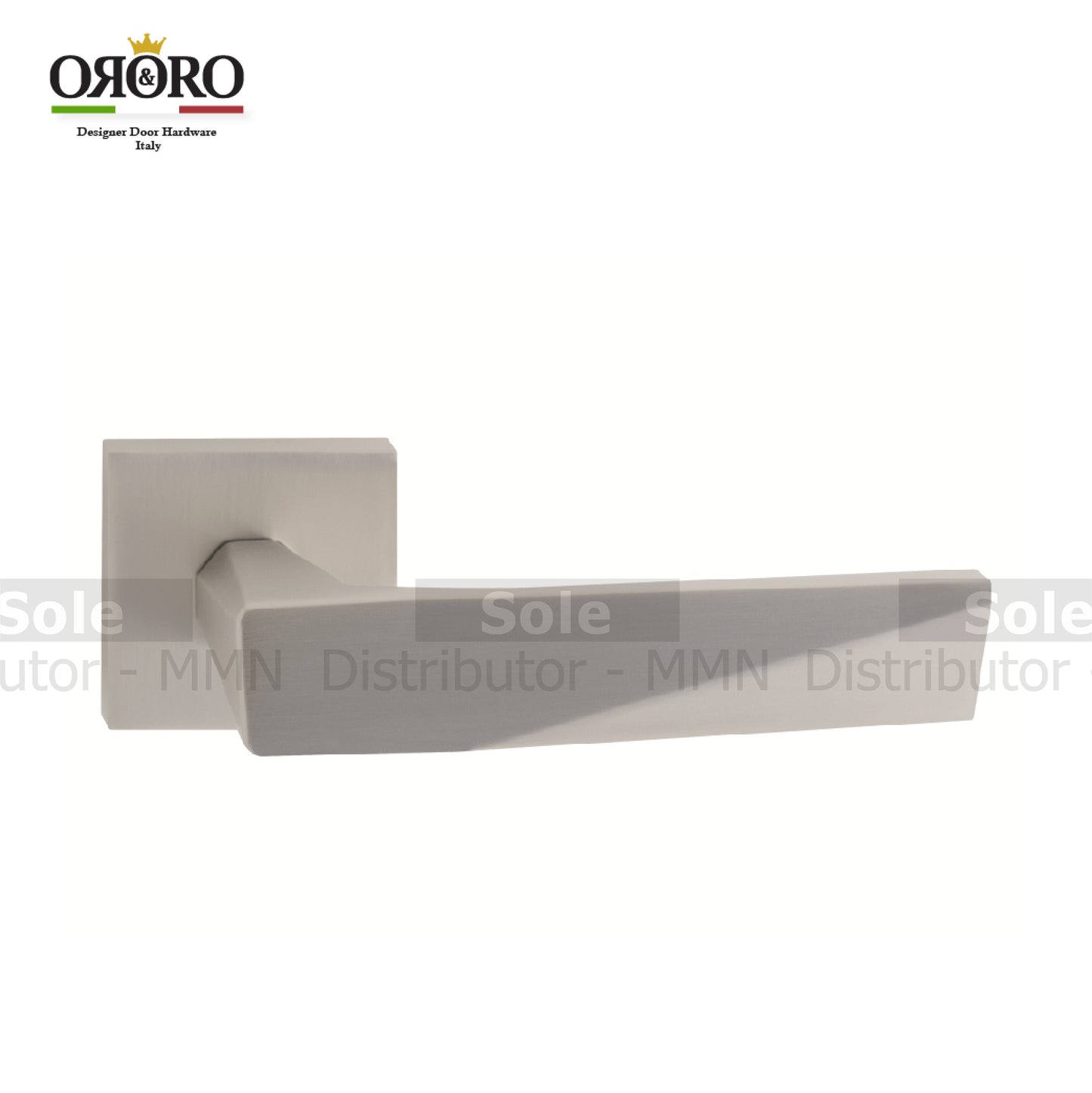 Oro & Oro ප්රධාන දොර ලීවරය යතුරු සිදුරු 2ක් සහිත හතරැස් රෝස මත හසුරුවයි, Matt Satin Nickel, Matt Antique Brass & Black Finish- ORO06215E