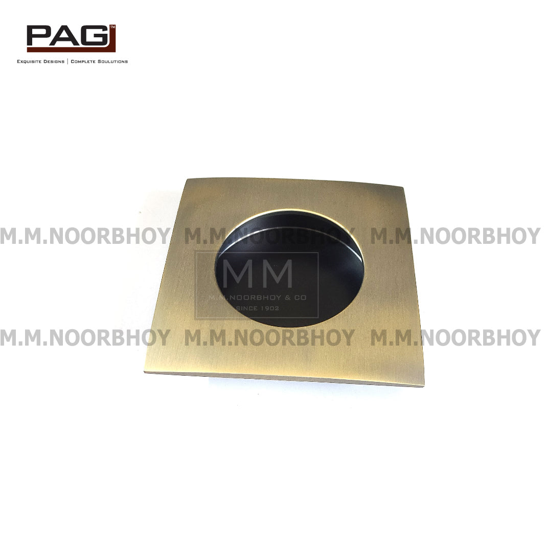 PAG Square 4x4 Inch (100x100) Flush Handle Only AB & SS Finish Each - P8949.4