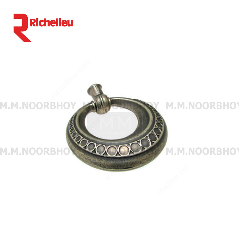 Richelieu Metal and Zinc Cabinet Ring (1.89 Inch) Pewter Finish and Antique English Each - RHCR2416PM