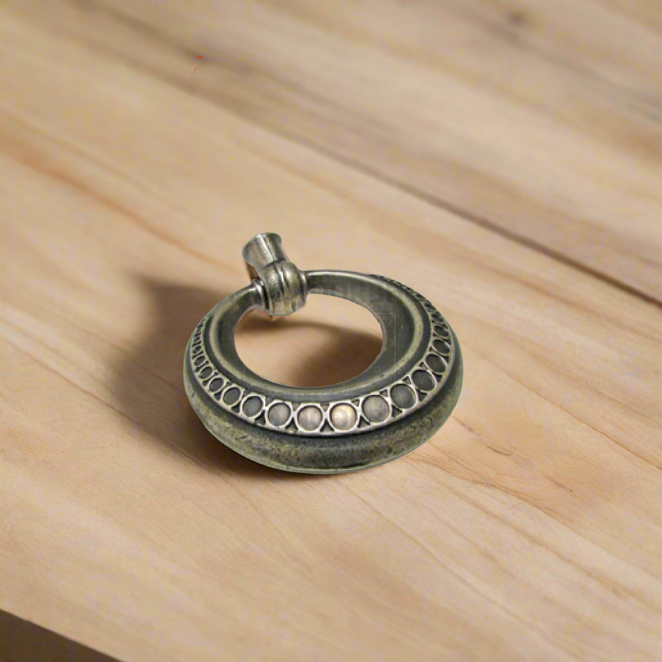 Richelieu Metal and Zinc Cabinet Ring (1.89 Inch) Pewter Finish and Antique English Each - RHCR2416PM