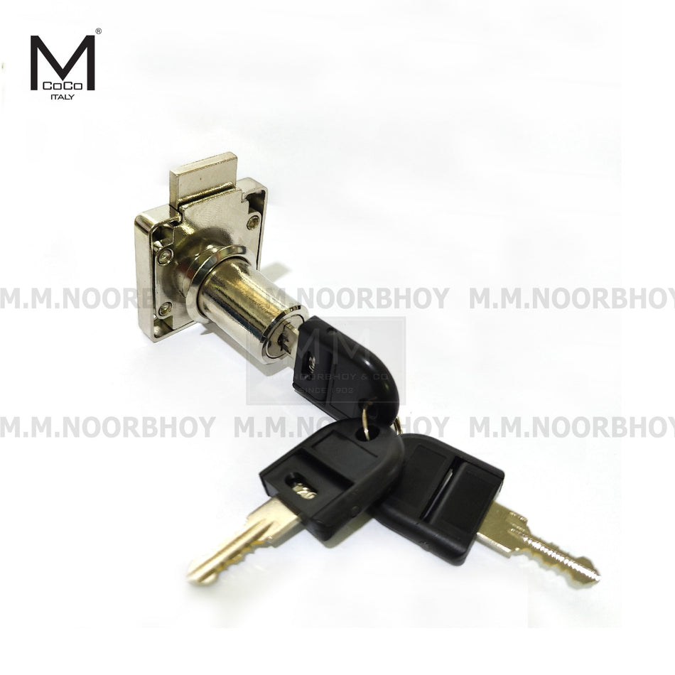 Mcoco Drawer Lock with Three Keys Nickel Plating Size 32X19mm - DR32X19