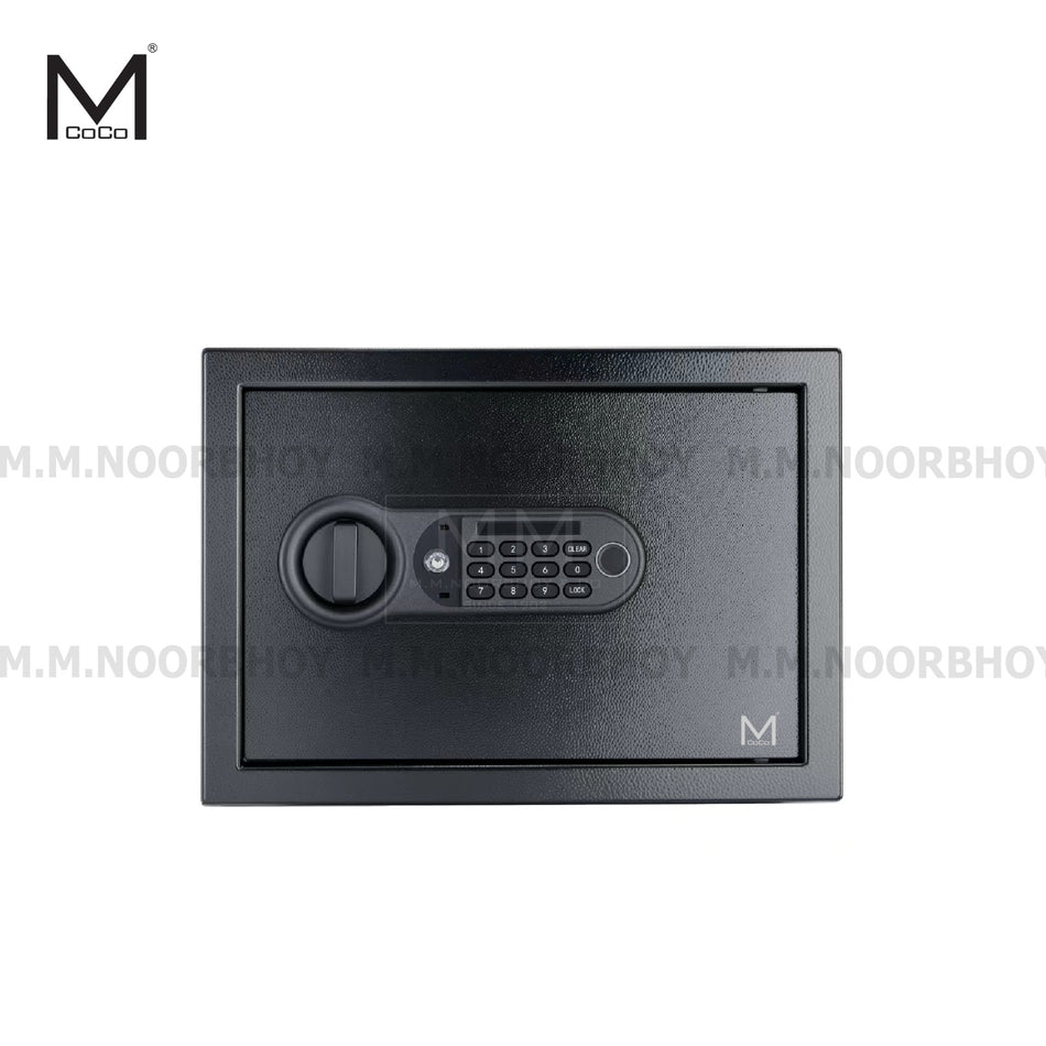 Mcoco Safe with Password, Fingerprint and Key Alloy Material Black Finish - MCO/SAFE/BLK/ZE30