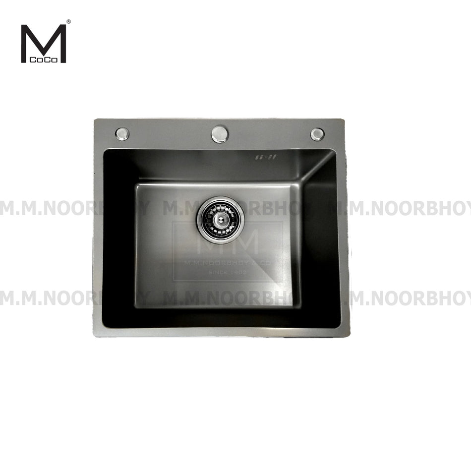 Mcoco Single Bowl SS304 Sink with Drainer - Grey & Nano Grey - 540x490x190mm - Each - MCO/SINK/5449
