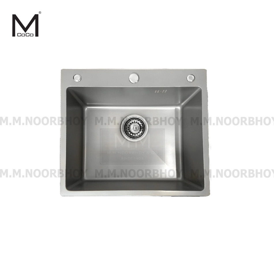 Mcoco Single Bowl SS304 Sink with Drainer - Grey & Nano Grey - 540x490x190mm - Each - MCO/SINK/5449