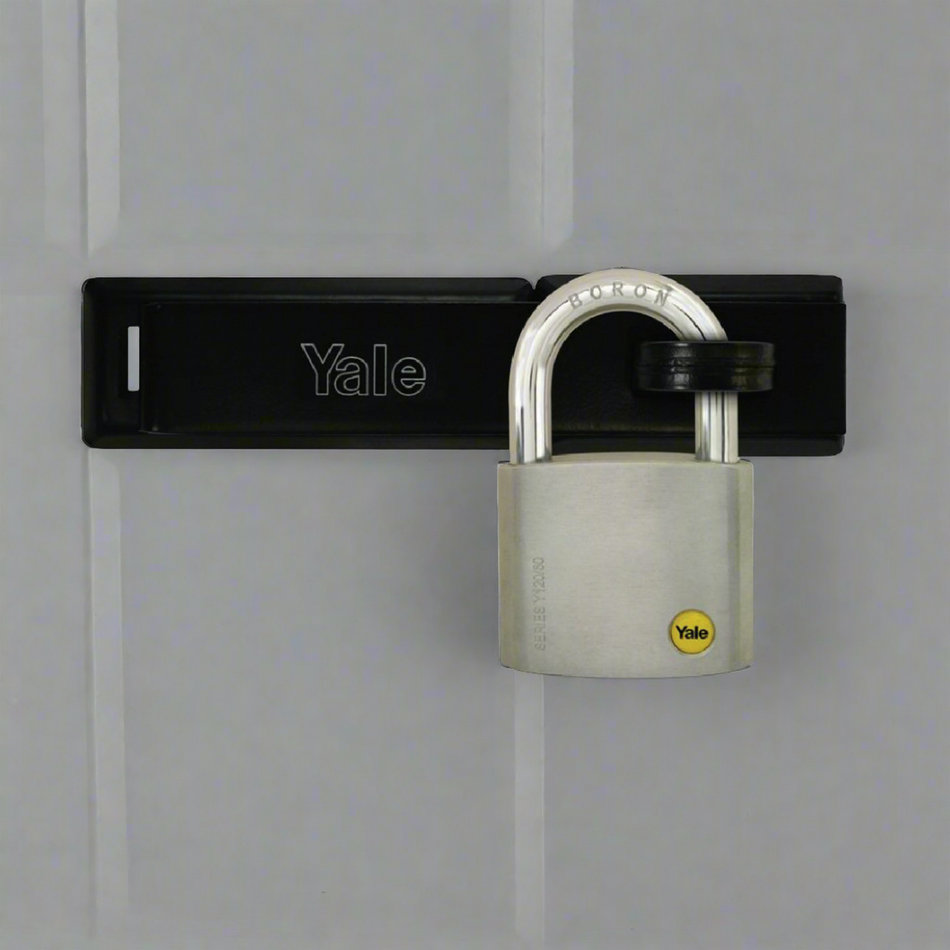 Yale Black Hasp 190mm Heavy-duty Hinged - Y145.190.BK / Y155/160/BK